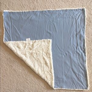 Lou Lou & Company Blue and Cream Plush Baby Blanket